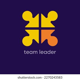 Team leader human logo. Unique design color transitions. Leader and entrepreneur logo template. vector.