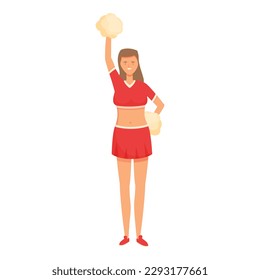 Team leader icon cartoon vector. Pom cheer girl. Woman female