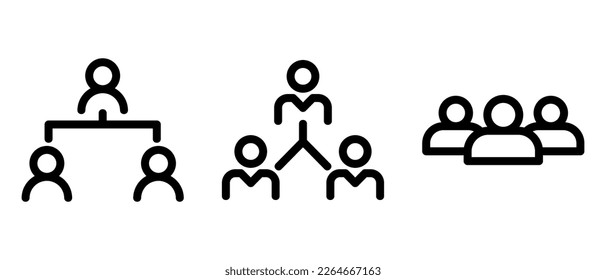 icono de líder de equipo o logotipo símbolo de signo aislado ilustración vectorial - iconos vectoriales de estilo negro de alta calidad
