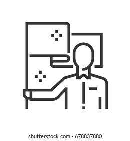 Team leader icon, part of the square icons, car service icon set. The illustration is a vector, editable stroke, thirty-two by thirty-two matrix grid, pixel perfect file.