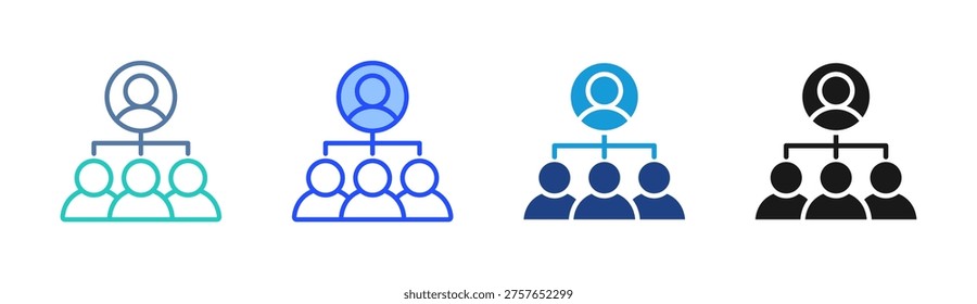 Team Leader icon set multiple style collection