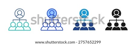 Team Leader icon set multiple style collection