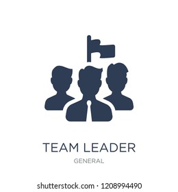 team leader icon. Trendy flat vector team leader icon on white background from General collection, vector illustration can be use for web and mobile, eps10