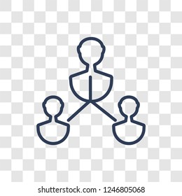 team leader icon. Trendy linear team leader logo concept on transparent background from General collection