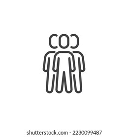 Team leader line icon. Leadership linear style sign for mobile concept and web design. Group of people outline vector icon. Symbol, logo illustration. Vector graphics