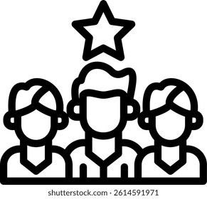 Team Leader Line Vector Icon Design