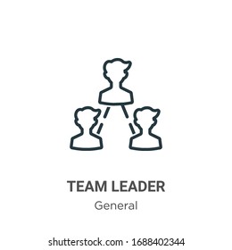 Icono de vector de contorno de líder de equipo. Icono de líder de equipo negro de línea delgada, ilustración de elemento simple vector plano del concepto general editable trazo aislado en fondo blanco
