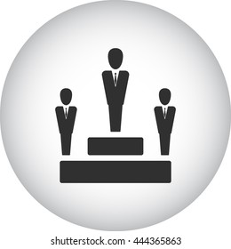 Team leader standing on stand sign simple icon on background
