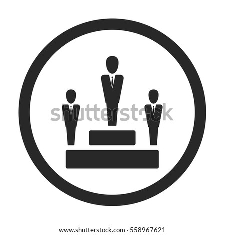 Team leader standing on stand sign simple icon on  background