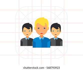 Team Leader and Two Members Icon