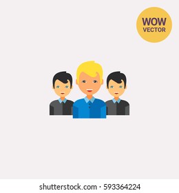 Team Leader and Two Members Icon