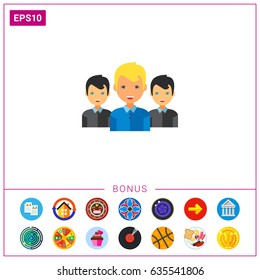 Team Leader and Two Members Icon