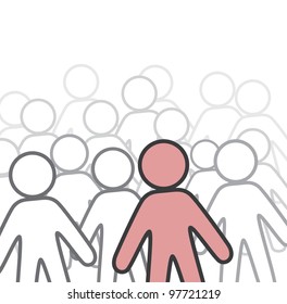 Team and a leader vector concept