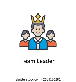 Ilustración de diseño de iconos rellena por vector Team Leader. Símbolo diverso sobre el archivo EPS 10 de fondo blanco