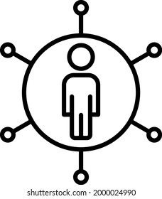 Diseño de iconos de línea de vector líder de equipo
