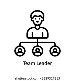 Team Leader vector  outline Design illustration. Symbol on White background EPS 10 File