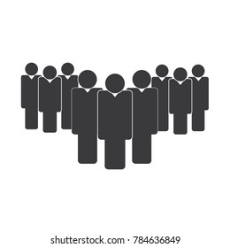 Team leaders in three group for business training and learning in single icon 