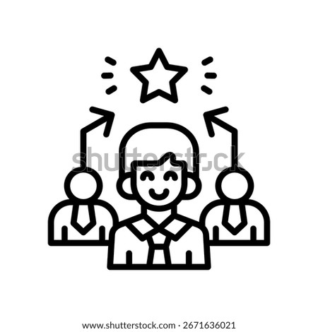 Team Leadership Icon Line Vector Illustration
