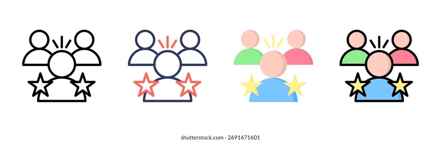 Equipo Conjunto de iconos de liderazgo colección de estilo múltiple