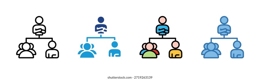 Team Leadership icon set multiple style collection