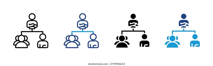 Team Leadership icon set multiple style collection