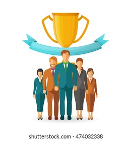 Team leadership vector concept in flat style