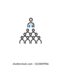 Team learning filled line icon on white backgrounds,  for website and mobile application, Editable icon. 64x64 Pixel Perfect