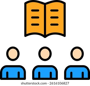 Team Learning Line Filled Vector Icon Design