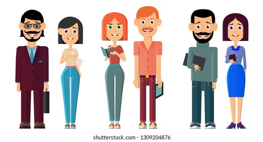 Ein Team gleich gesinnter Menschen. Teamarbeit. Streben nach Erfolg. Vektorgrafik.