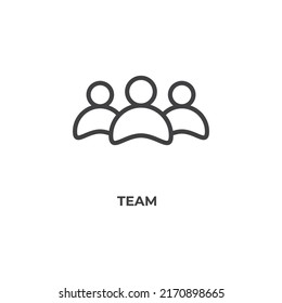 team line icon. linear style sign for mobile concept and web design. Outline vector icon. Symbol, logo illustration. Vector graphics