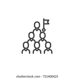 Team line icon, outline vector sign, linear style pictogram isolated on white. Symbol, logo illustration. Editable stroke