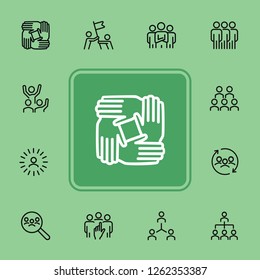 Team line icon set. Staff, success, personnel selection. Teamwork concept. Can be used for topics like friendship, collaboration, working together