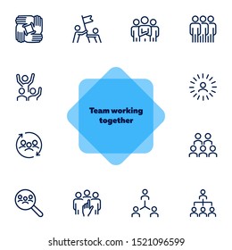 Team line icon set. Staff, success, personnel selection. Teamwork concept. Can be used for topics like friendship, collaboration, working together