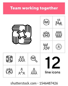 Team line icon set. Staff, success, personnel selection. Teamwork concept. Can be used for topics like friendship, collaboration, working together