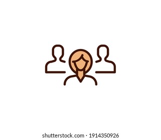 Team line icon. Vector symbol in trendy flat style on white background. Office sing for design.