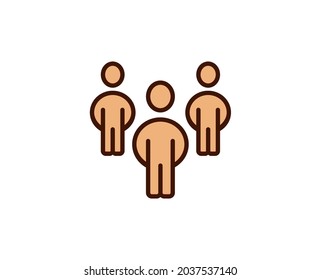 Team-Line-Symbol Vektorsymbol im trendigen, flachen Stil auf weißem Hintergrund. Büro singt für Design.