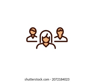Icono de línea de equipo. Símbolo vectorial en estilo plano y a la moda sobre fondo blanco. Canto de Office para diseño.