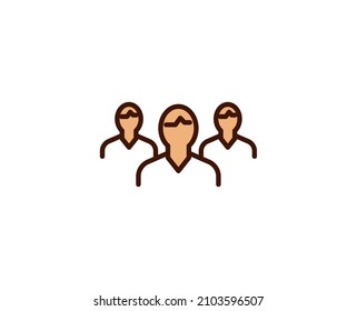 Icono de línea de equipo. Símbolo vectorial en estilo plano y a la moda sobre fondo blanco. Canto de Office para diseño.