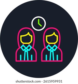 Team Line Multi Colour Circle