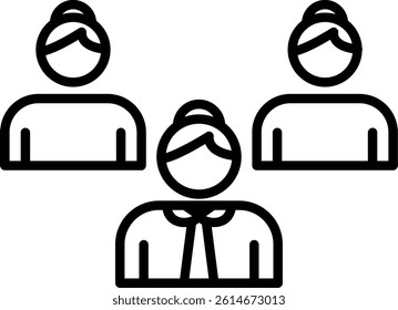 Team Line Vector Icon Design