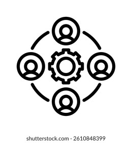 Team Line Vector Illustration On White Background.