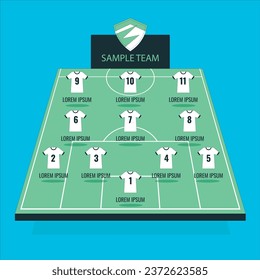 team lineup concept vector design illustration