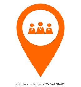 Team and location pin on white