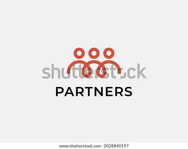 Team logo. Creative three people icon.\
Community, partners, group, startup or teamwork symbol. Abstract\
vector illustration.