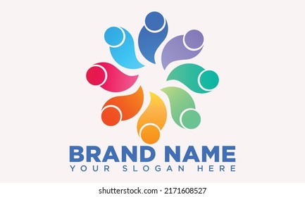 Team logo. People logo. Group teamwork symbol logo design. Friendship logo or icon.