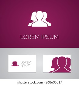 team logo template icon design elements with business card  