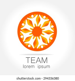 Team logo template. Social media marketing idea.   Corporate symbol. Social network.