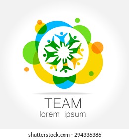 Team logo template. Social media marketing idea.   Corporate symbol. Social network.