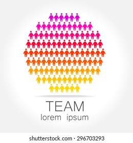 Team logo template. Social media marketing idea.   Corporate symbol. Social network.