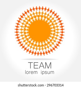 Team logo template. Social media marketing idea.   Corporate symbol. Social network.